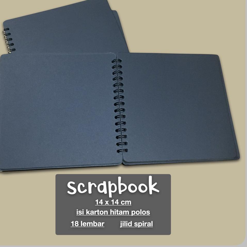 

[KODE LDH] scrapbook mini photo album black hitam rounded square kotak by tat tet tot