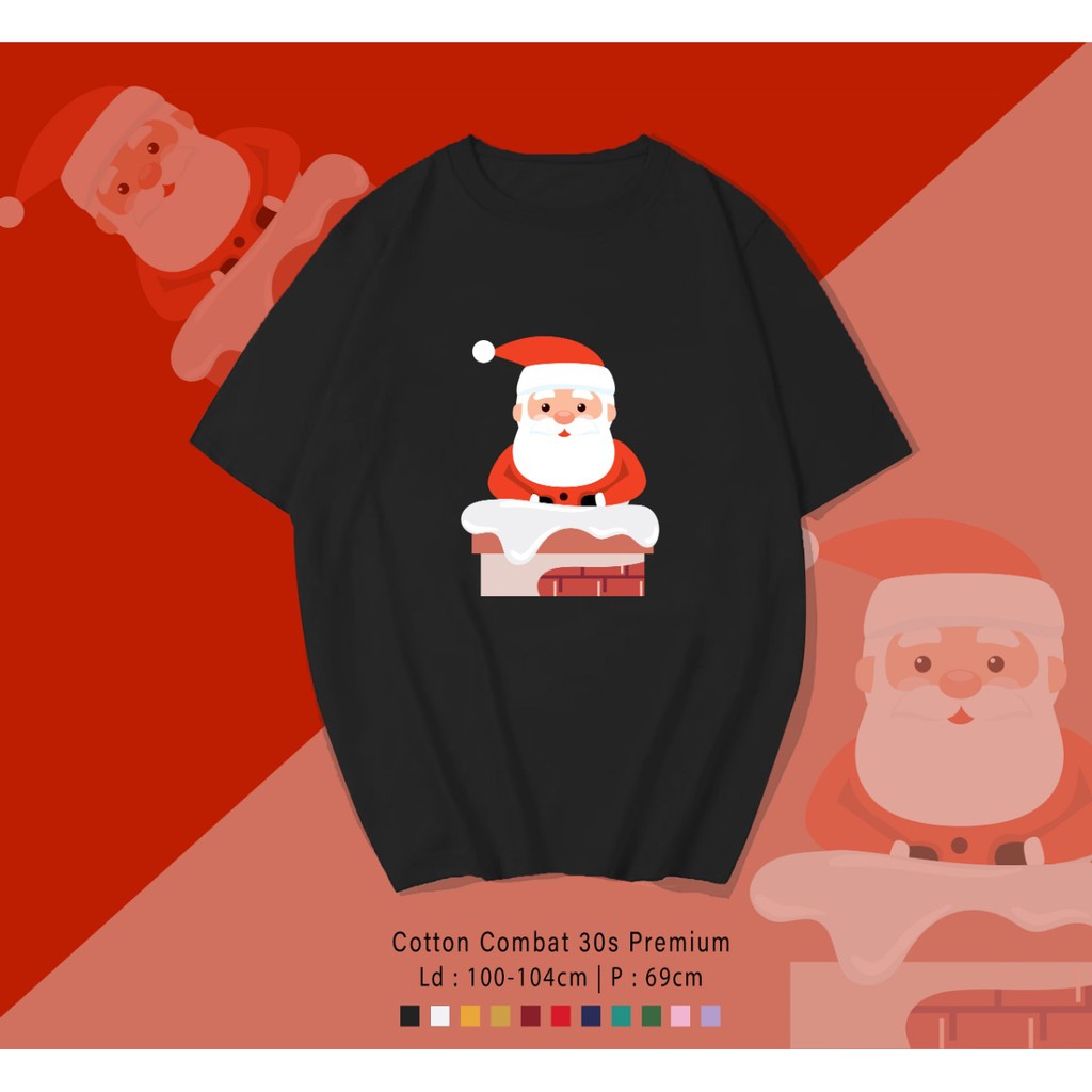 FREE CUSTOM NAMA - SANTA COMING T-SHIRT/ KAOS UNISEX CEWEK/COWOK EDISI NATAL/ KADO NATAL