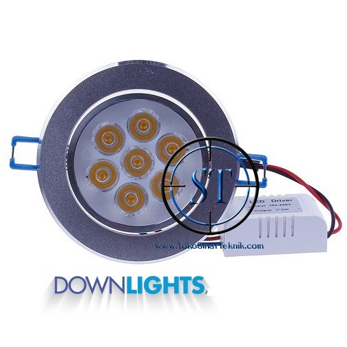 LAMPU SOROT LED WHITE/WARM WHITE 7 WATT DOWNLIGHT BOHLAM 7 Mata Lampu Plafon Rumah Gedung Apartement