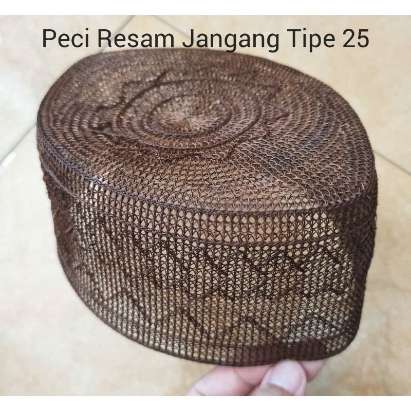 Peci/Songkok/Kopiah Akar Jangang Tipe 25 Motif Sisik + Gunung