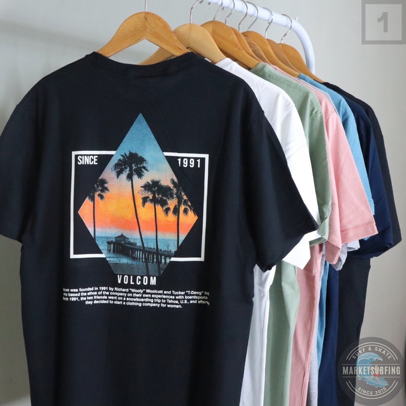 Surfer Waves Collage Mens Printed Tees Reg and Big and Tall Sizes Port & Company 