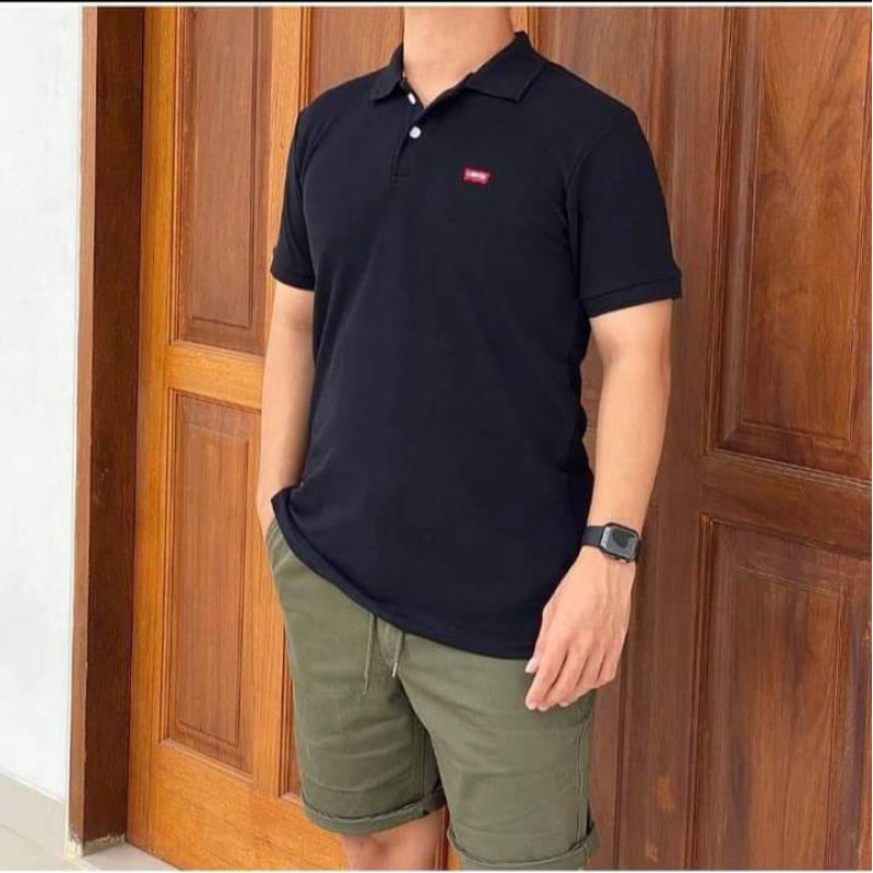 koas kerah polos lengan pendek pria/baju kerah cowok terlaris/kaos kerah l*v*s  pria terbaru