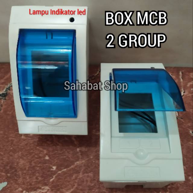 BOX TEMPAT MCB 2 GROUP + TUTUP INDIKATOR LED BERKUALITAS