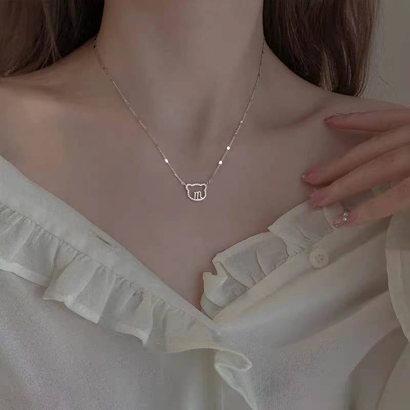 Korean design bear pendant necklace female long clavicle chain accessories