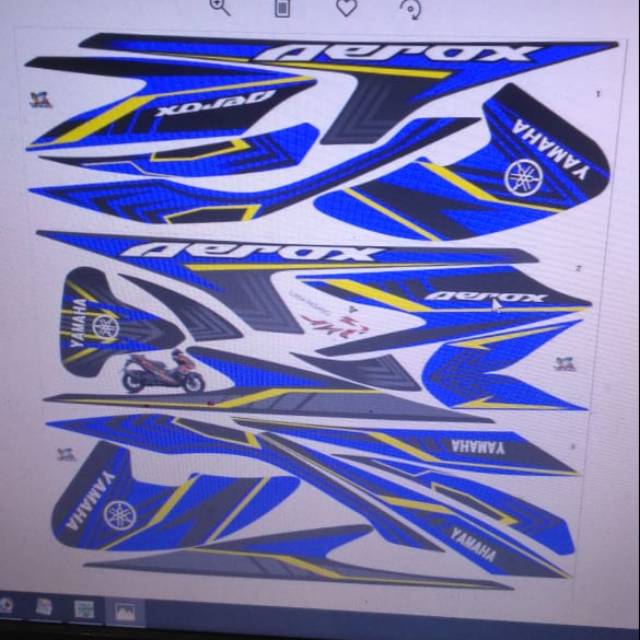 Aerox decal  biru