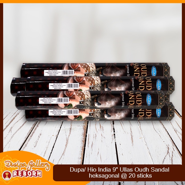 Dupa Hio India Wangi Oudh Sandal Ullas hexagon 1 box 6pcs @20 sticks