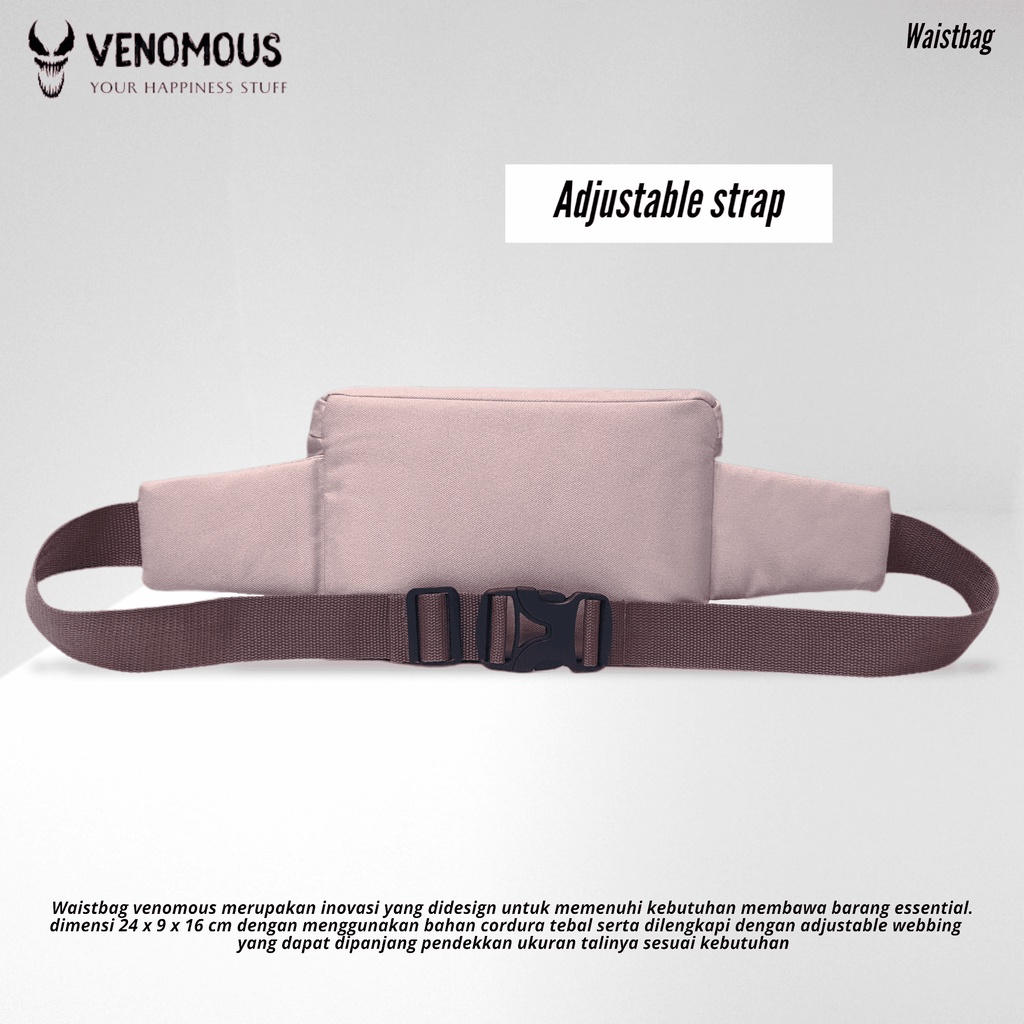 Tas Pinggang Waist Bag Venomous Yong Grey - Tas Pinggang Pria Terlaris Uniex