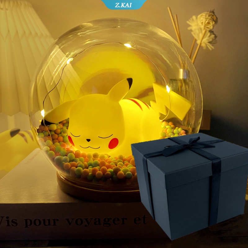 Lampu Tidur LED Bentuk Pokemon Pikachu Untuk Dekorasi Kamar Anak