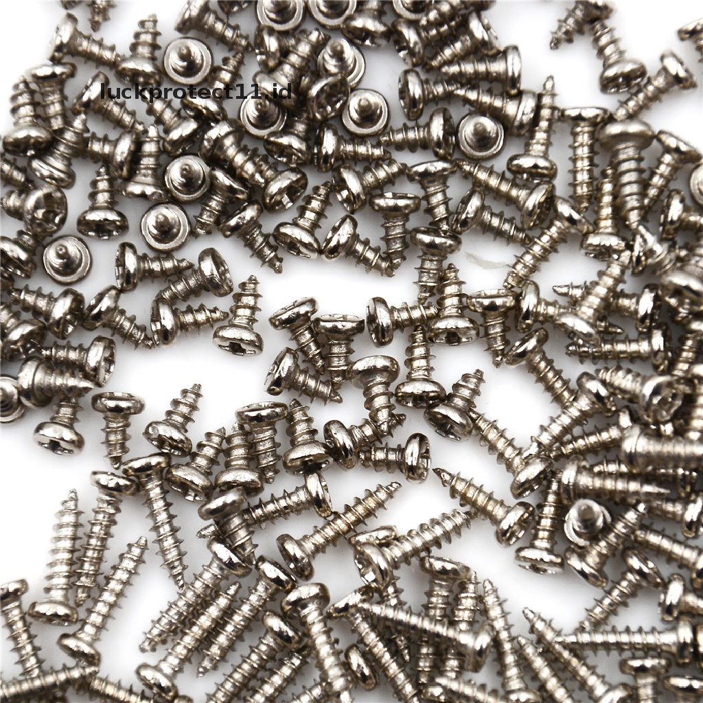 // Hg &amp; ID// 100pcs Sekrup M2 Diameter Drat Kepala Bulat Cross Sekrup Self Tapping Screw.