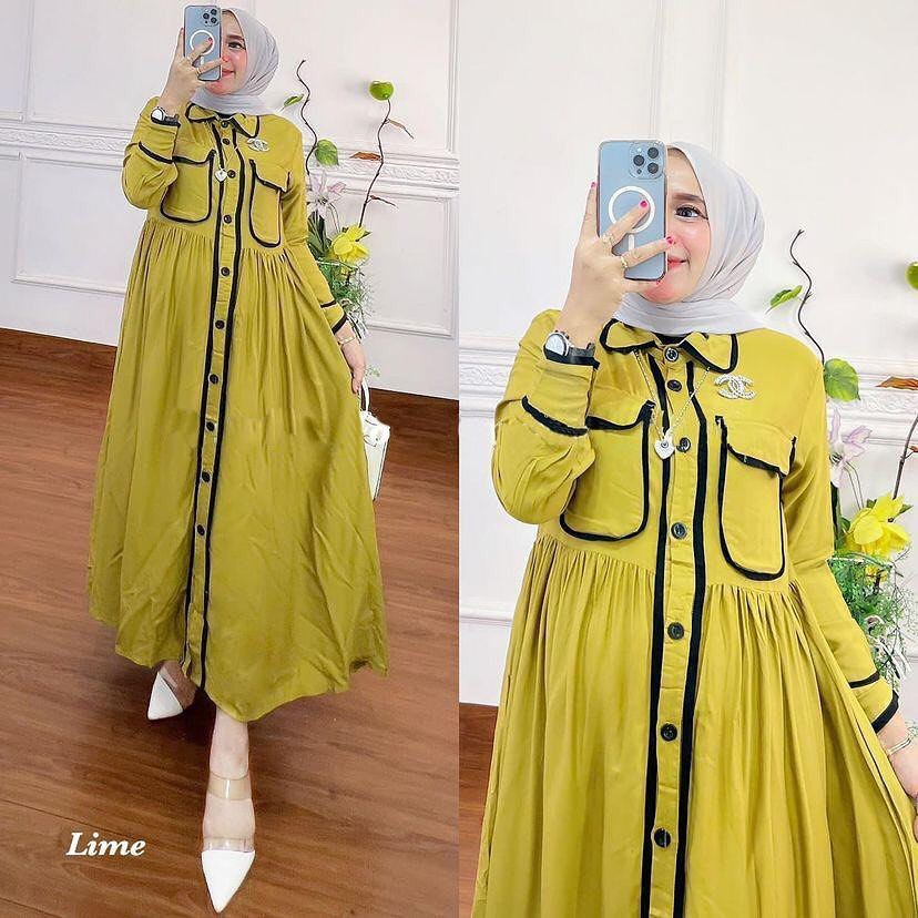 MIDI BUSUI FRENDLY DRESS MUSLIM POLOS ZAFIRA DRES  BAHAN RAYON TWILL  KOREA DRESS JUMBO MIDDI DRES TERBARU MIDDI DRESS MIDDI POLOS