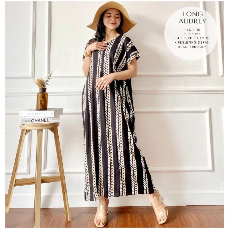 Daster Panjang Motif Semata kaki 125 cm-RANTAI HITAM