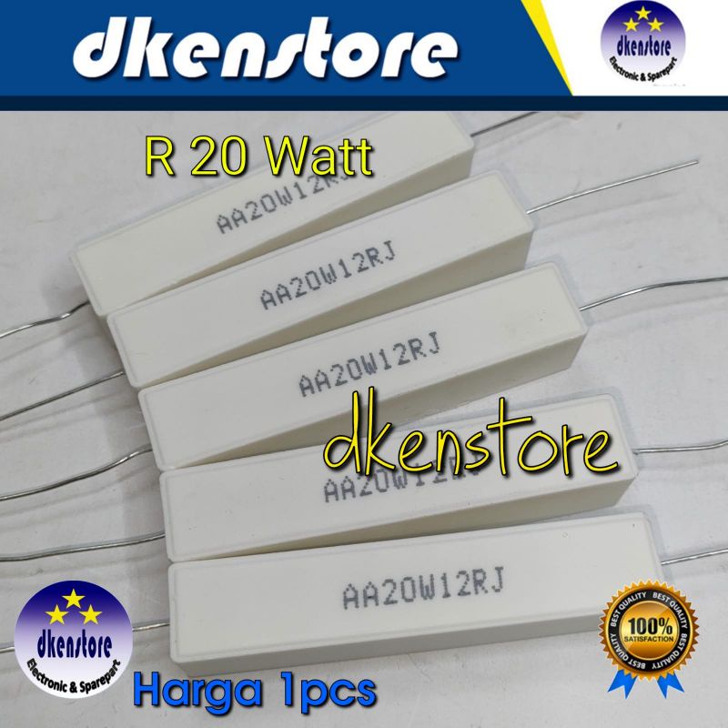 Resistor 20 watt R20W ukuran variasi