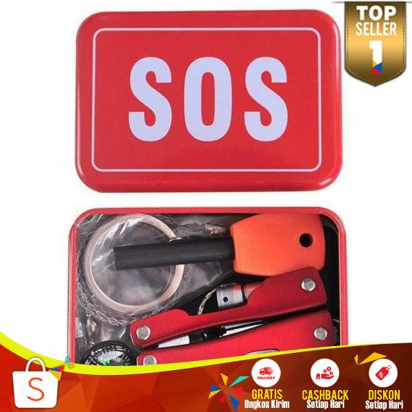 Portable SOS Tool Kit Earthquake Emergency Onboard Set Perlengkapan Outdoor Survival Berkualitas