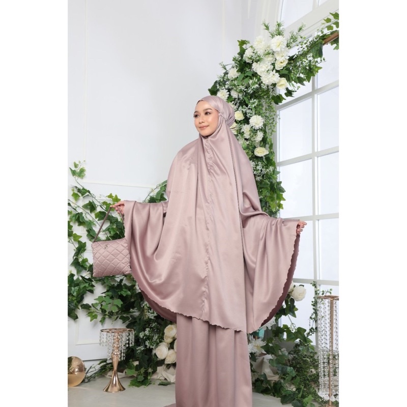 READY❗️ARSYANA PRAYER SET RADWAH | MUKENA POLOS PLAIN - Bisa Buka kepala