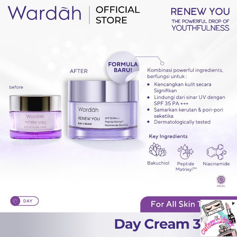 ☃Cutezz_Ching1☃Wardah Renew You Anti Aging Day Cream 30g