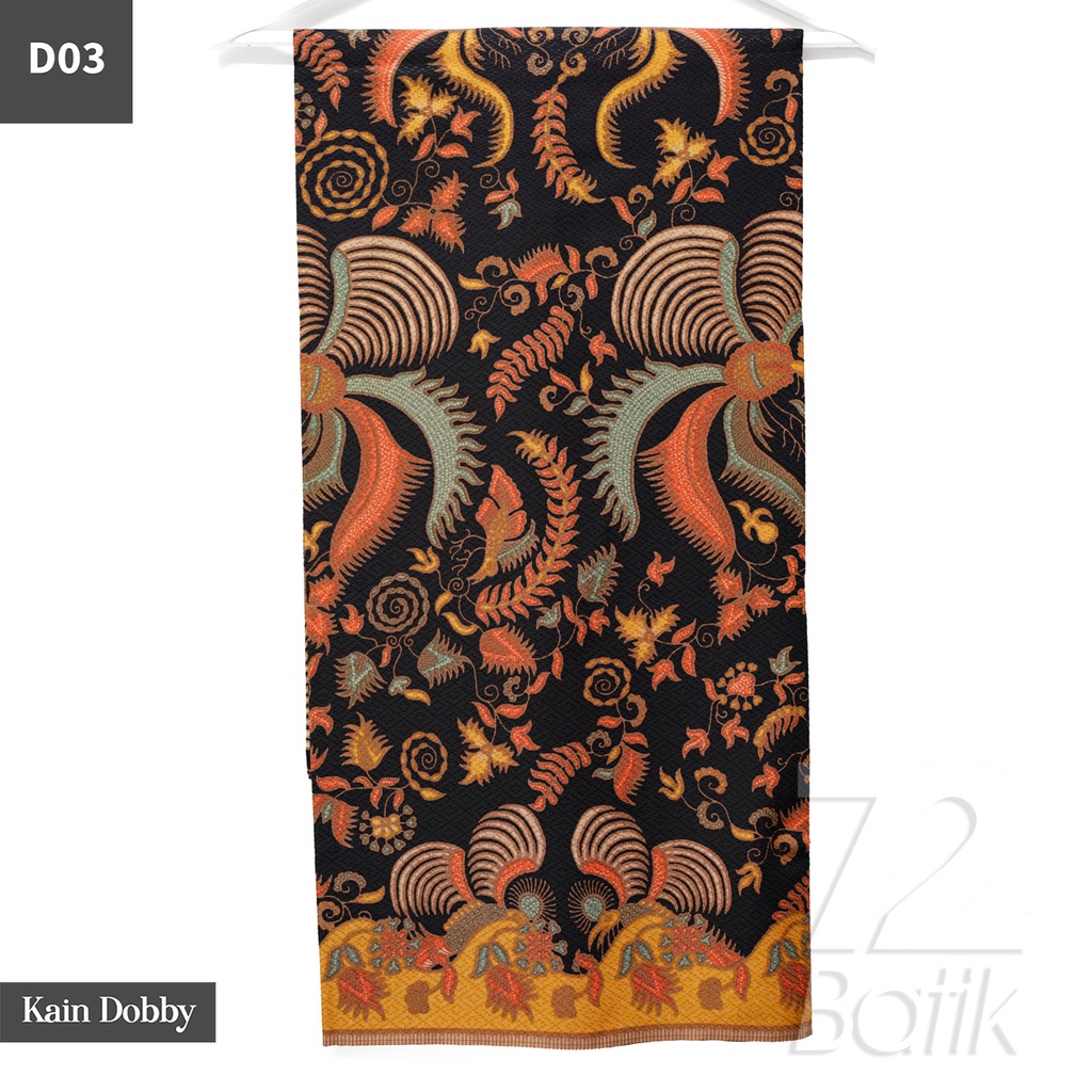 KAIN BATIK PREMIUM Bahan Dobby Motif Burung Yin Warna Orange Merah 721704 Cap 72 Jarik Jarit Samping Kebat Panjang Batik Katun Modern Premium Bahan Seragam Batik Pernikahan Kantor Keluarga Murah Kamen Jadi Batik Bali Lembaran