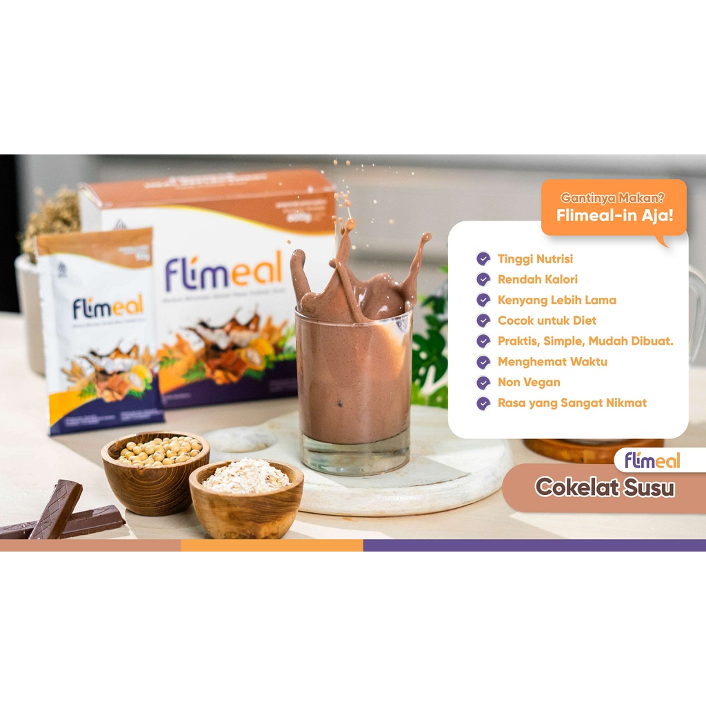 (BISA COD) FLIMEAL COKLAT SUSU MINUMAN SEREAL MEAL REPLACEMENT PENGGANTI MAKAN