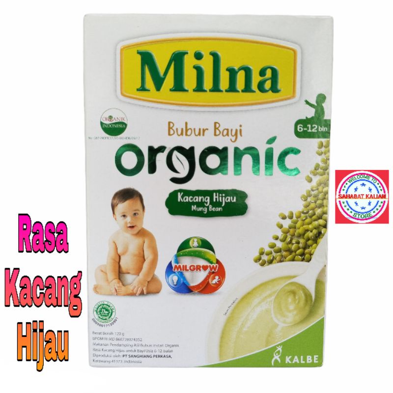 MILNA BUBUR BAYI ORGANIC 6 - 12 BULAN 120GR PER 1 BOX