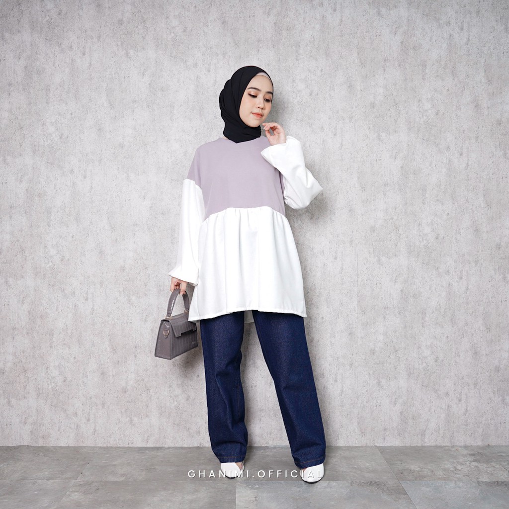 Ghanimi - Nuna Blouse / Polos Two Tone-3