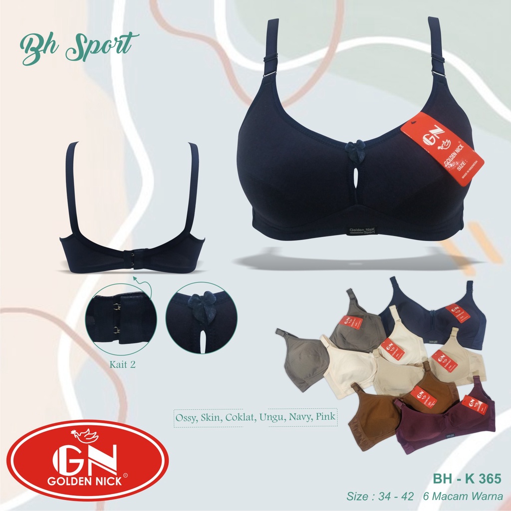 ORIGINAL Golden Nick - Bh Sport Bra Busa Tipis Tanpa Kawat Murah Berkualitas COD JAKARTA K365