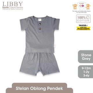 LIBBY FAVE SERIES Earth Color Setelan Oblong Baju Pendek Celana Pendek Baju Bayi Pakaian anak 9 Bulan - 4 Tahun