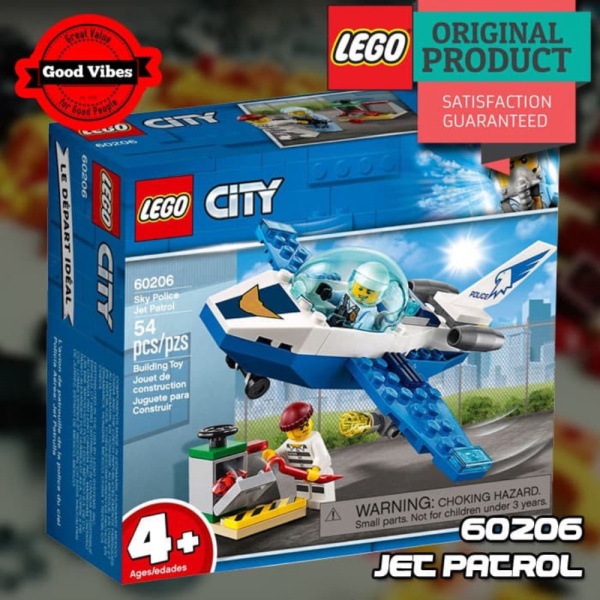 Anak Pesawat Original Patrol Lego Edukasi Dijual Mainan - Limited LEGO CITY 60206 Jet