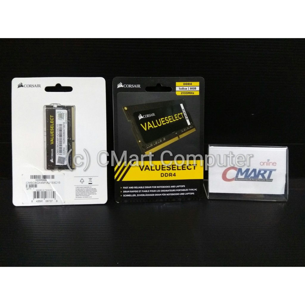 Corsair 8GB DDR4 2133 MHz SODIMM Memory RAM Laptop CMSO8GX4M1A2133C15