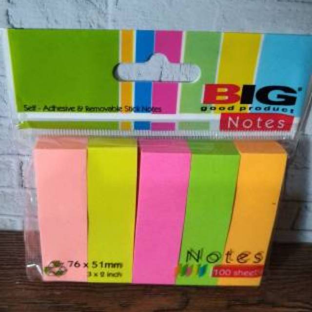 

Isi 100 Lembar Sticky Note & Memo Polos Pembatas Buku