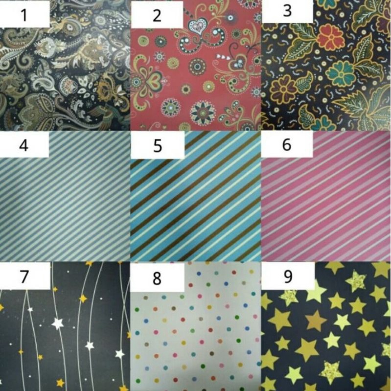 

Kertas Kado Jumbo Sansan Wawa Motif Dewasa / Bintang / Garis / Polkadot / Batik