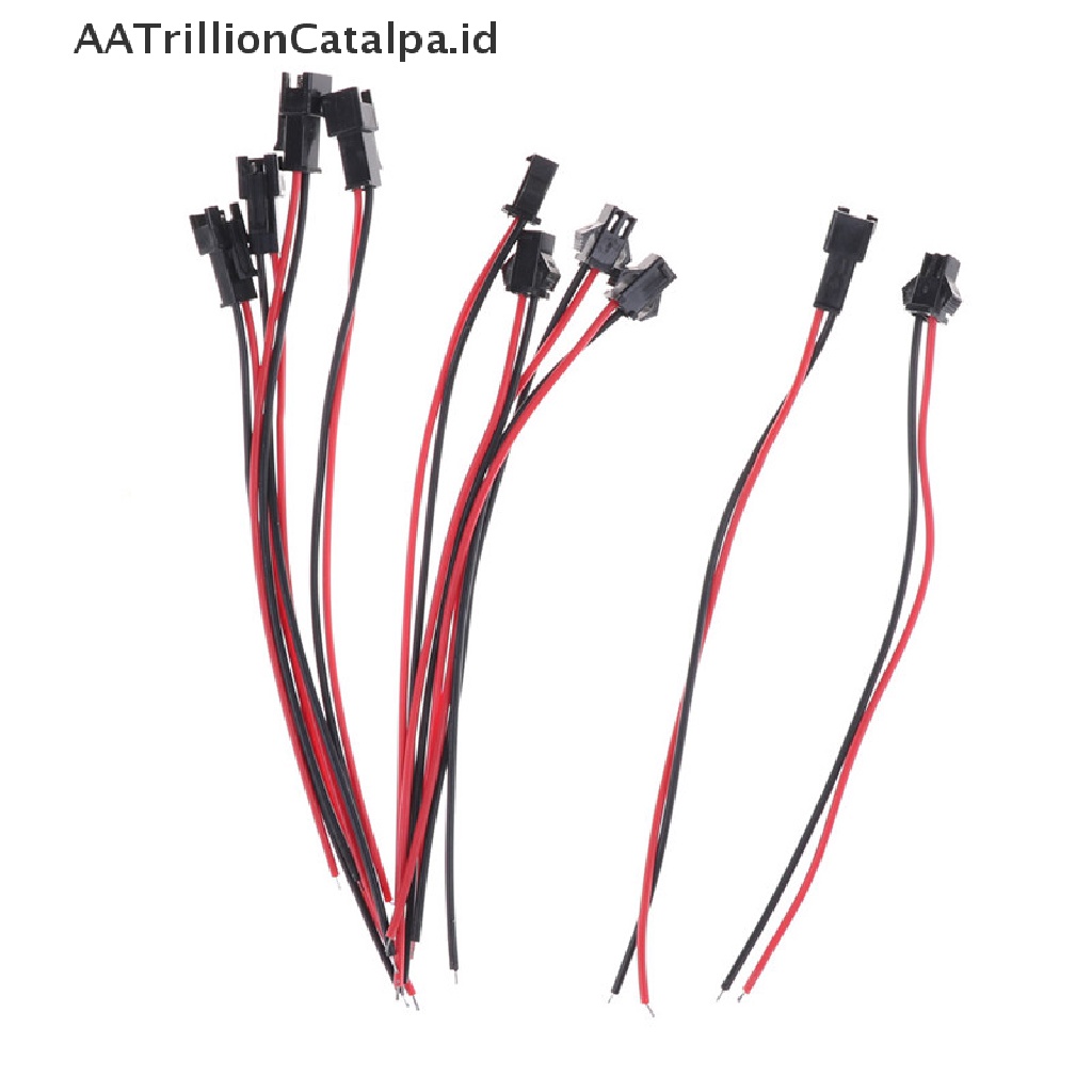 Aatrillioncatalpa 10pcs Kabel Konektor Adapter Baterai 2Pin 10cm Untuk Lampu Strip LED