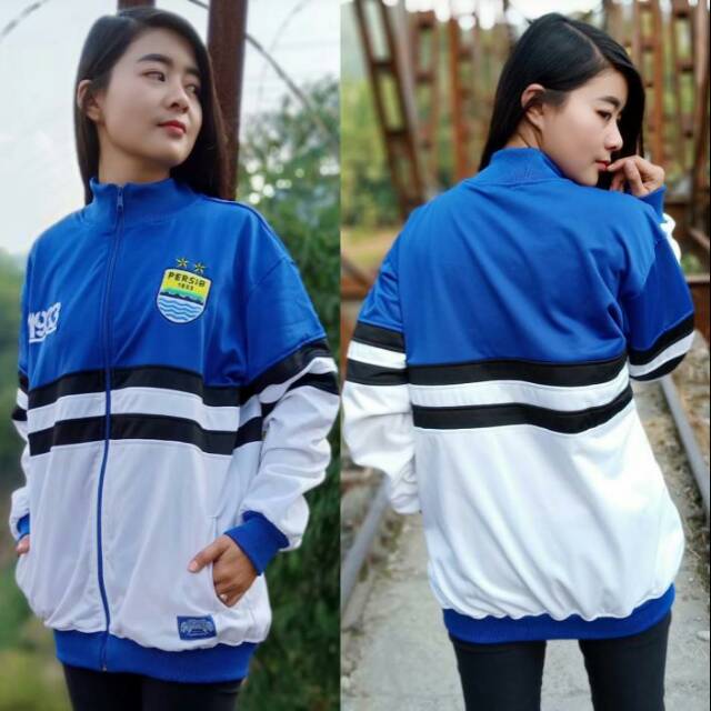 Sweater jaket persib biru putih
