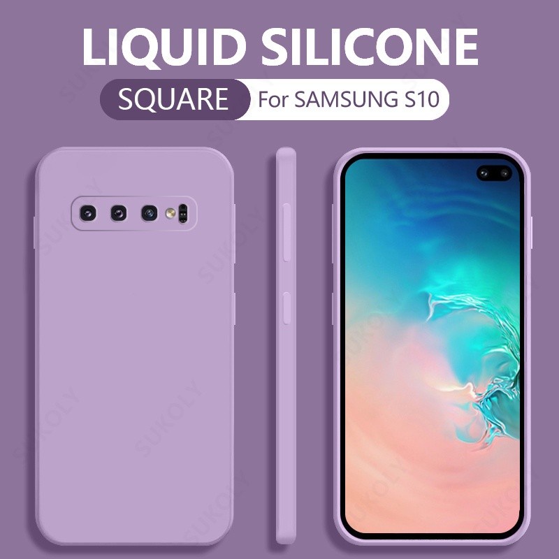 Soft Case Samsung Galaxy S9 S9 Plus S10 S10 Plus S10 Lite Liquid Silikon Slim Skin Candy Macaron Bludru