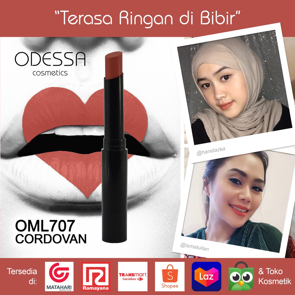 ODESSA Matte Lipstick OML Lip [Pigmented, Matte, Tidak Kering]  ✰ ascocobeauty ✰