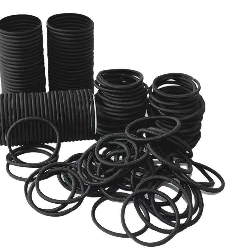 IKATAN RAMBUT WANITA MOTIF WARNA HITAM IMPORT / IKAT RAMBUT KARET MOTIF-I.R - #40 RANDOM