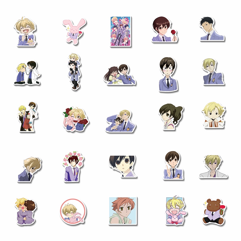 50 Pcs Stiker Motif Kartun Anime Jepang Tahan Air Untuk Laptop Anak