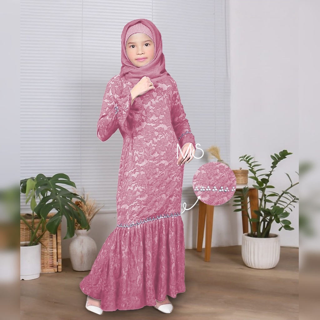 MAXY NURHALIZA KID FASHION PAKAIAN MUSLIM ANAK PEREMPUAN GAMIS DRESS MAXI BRUKAT JCHM