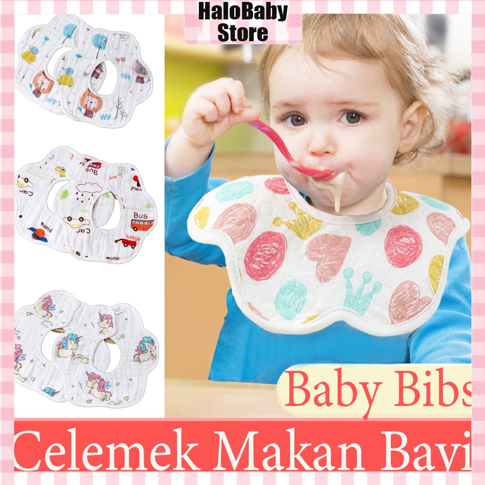 Halobaby Celemek Perempuan Laki Laki / Bib Katun Cotton