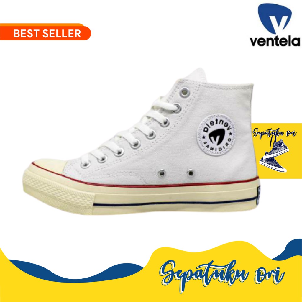 Sepatu Ventela BTS 70s High White ( Putih ) Natural Original Sneakers Pria Wanita Ventella BTS 70s