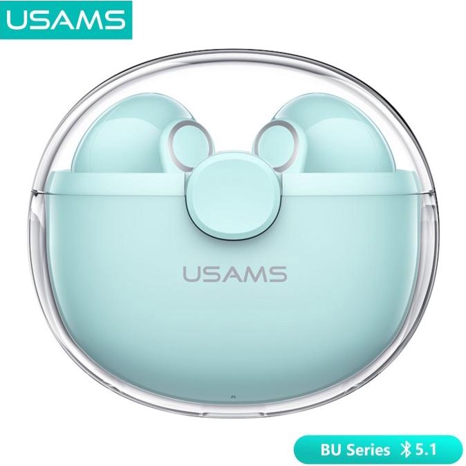 JUAL MURAH USAMS BU12 TWS Transparent Unique Macaron Earphone Bluetooth 5.1