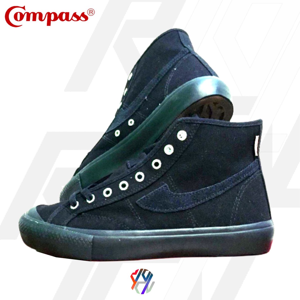 SEPATU COMPASS GAZELLE BLACK FULL BLACK HIGH