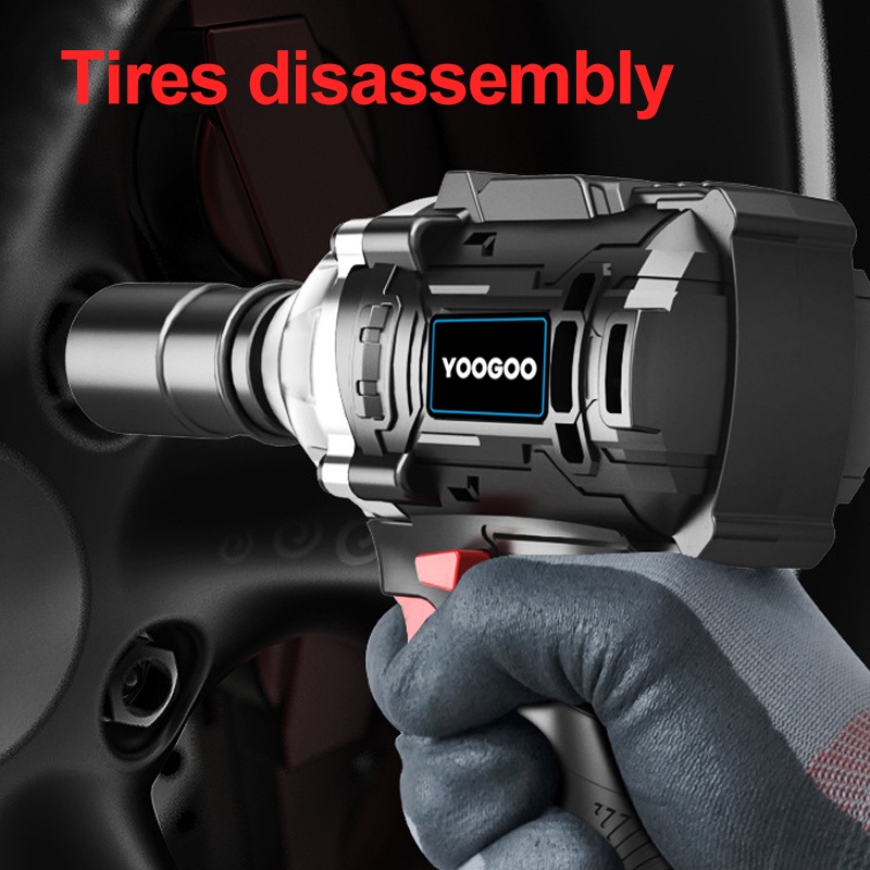 788VF Cordless Impact Wrench 48V 880N.M Soket Listrik Torsi Reverse Ban Perbaikan Pembongkaran 2 Baterai