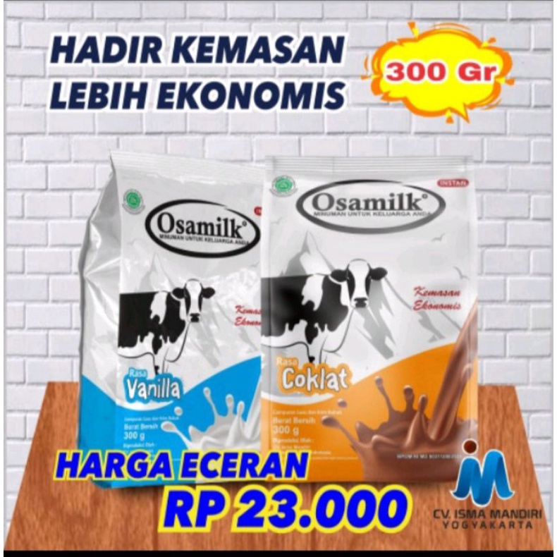 

baru!!!osamilk 300gram vanila&coklat