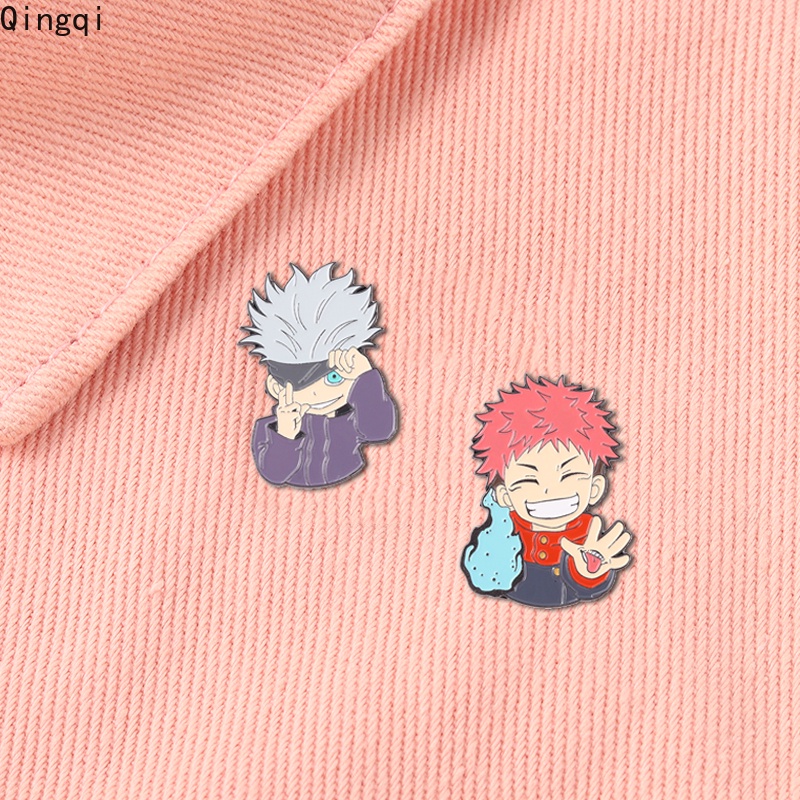 Bros Pin Enamel Desain Kartun Jujutsu Kaisen Itadori Yuji Gojo Satoru Untuk Hadiah