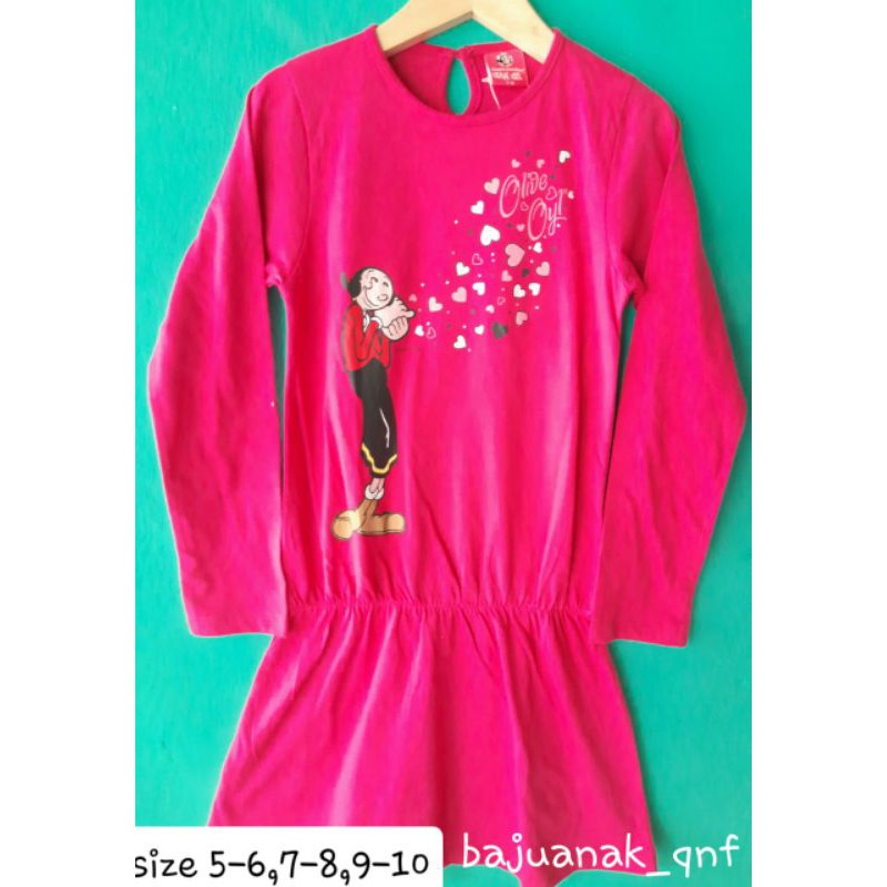 Kaos Tunik Anak Olive Oyl Lengan Panjang