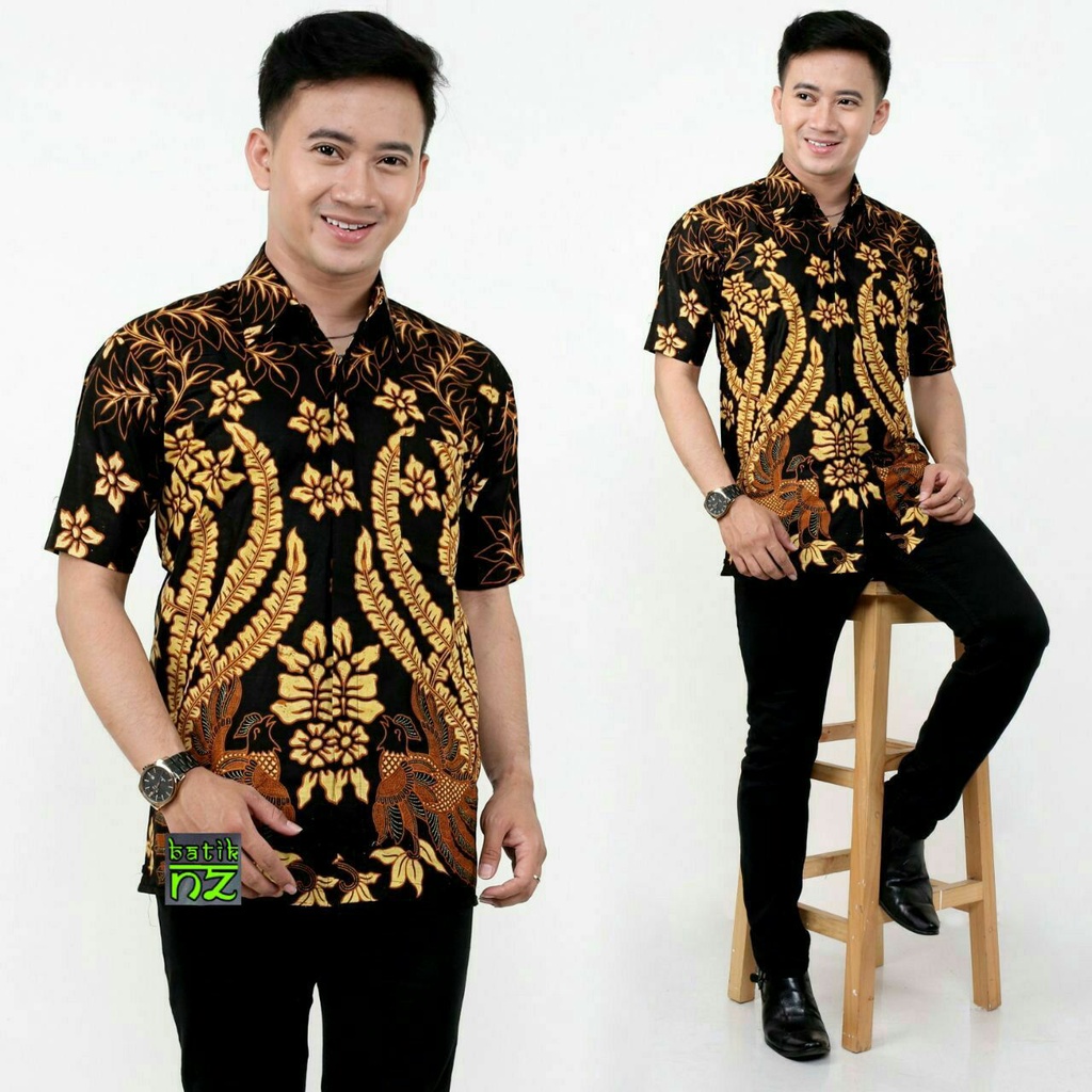 Temukan DISTRO Batik HRB026 Kenongo Kemeja Tosca pende Pekalongan Padi M L Xl Sogan