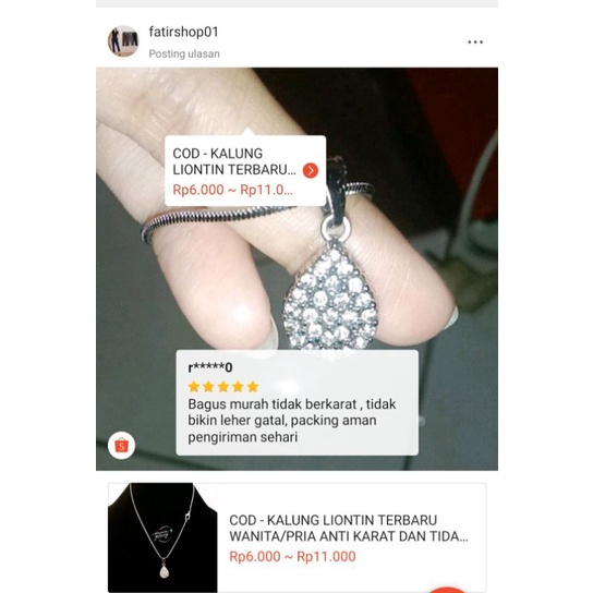 COD - KALUNG LIONTIN TERBARU WANITA/PRIA ANTI KARAT DAN TIDAK LUNTUR