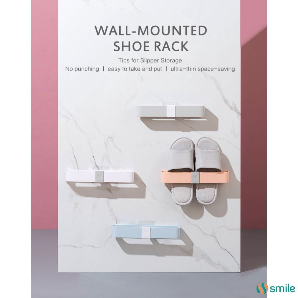 Bathroom Slippers Rack Wall Mounted Toilet Door Free Punching Shoe Rack Drain Rack Toilet Storage Bl Shopee Indonesia