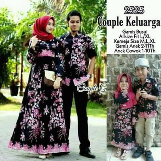 Sarimbit/couple keluarga terkomplit fashion batik sania ruffle ndoro jowi termurah dan terbaru