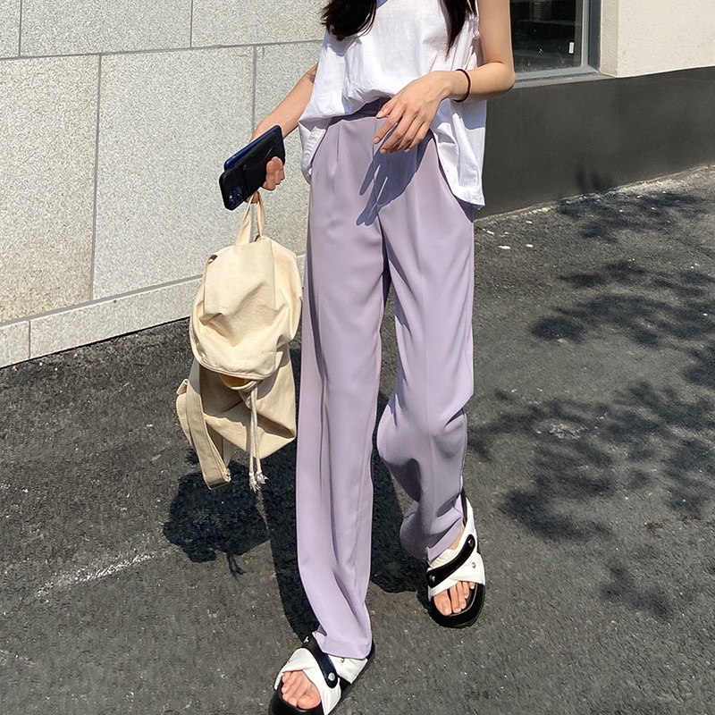 Celana Kulot Wanita Korean Style Celana Panjang Hitam Wanita Terbaru Highwaist Loose