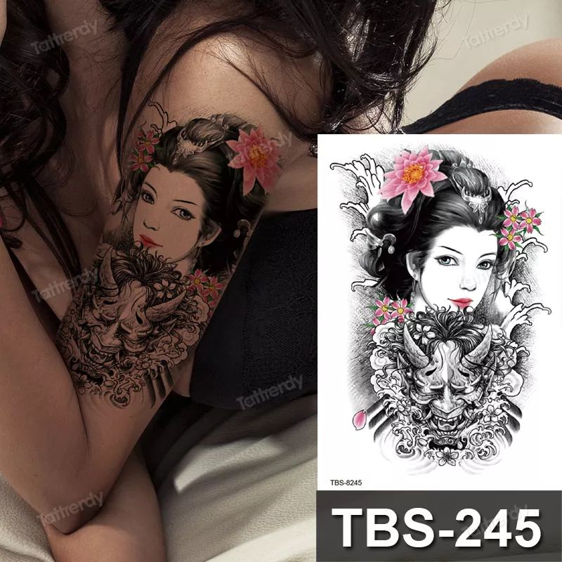 QC Seeries MAWAR MERAH DARAH HIJAU TATO TEMPORER Tahan air - tato temporary tattoo bunga mawar merah - tato custom nama gambar - tato artis - tato keren